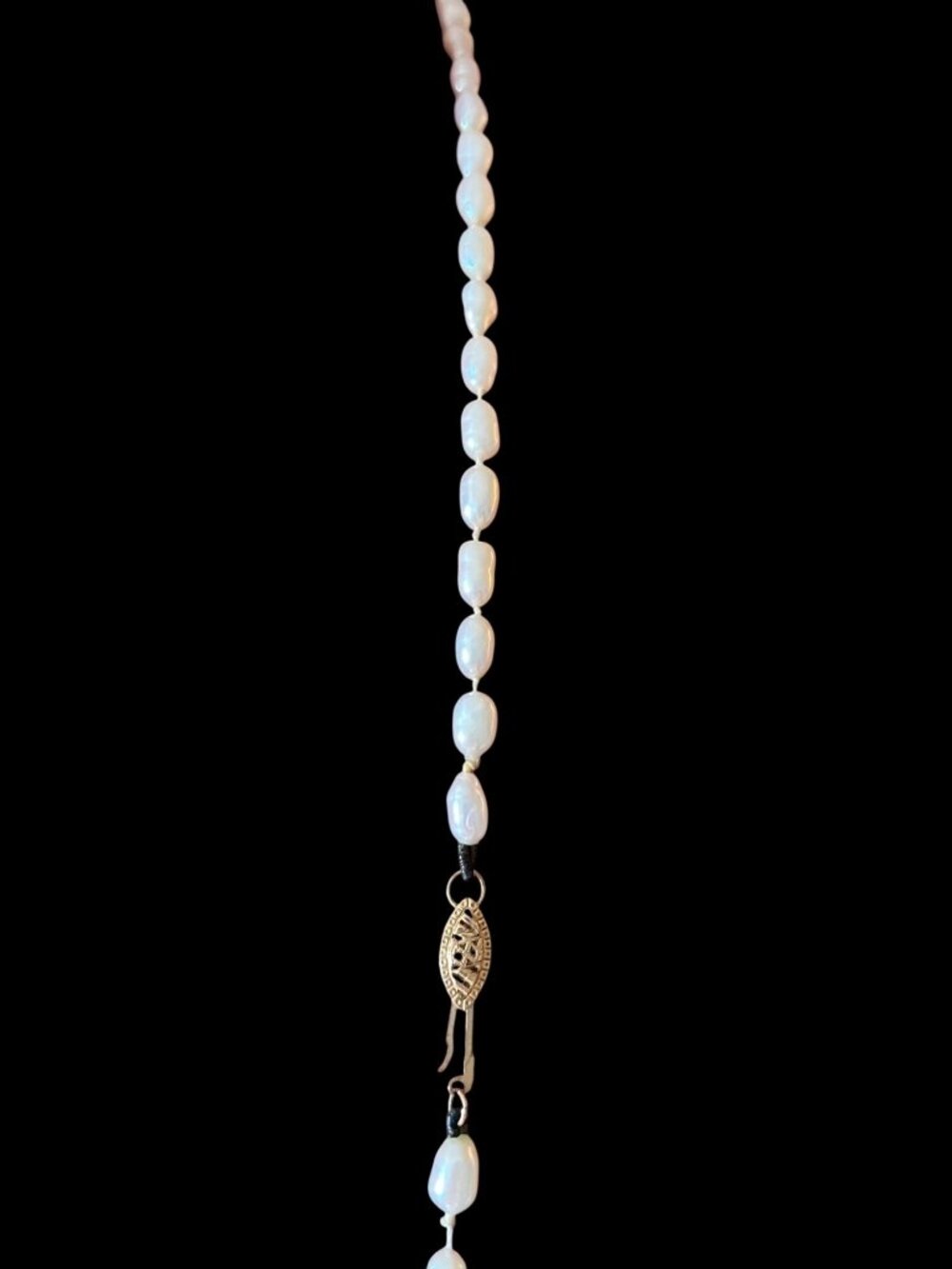 14k Gold Clasp Baroque Freshwater Pearl Necklace Hand-Knotted Classic Style 34.5 - Picture 6 of 9